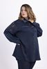 Picture of CURVY GIRL ELEGANT SATIN BLOUSE WITH LACE
